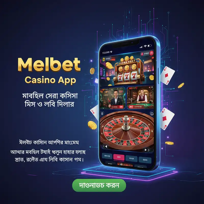 Melbet Casino App - ক্যাসিনো ফিচারস ব্যানার